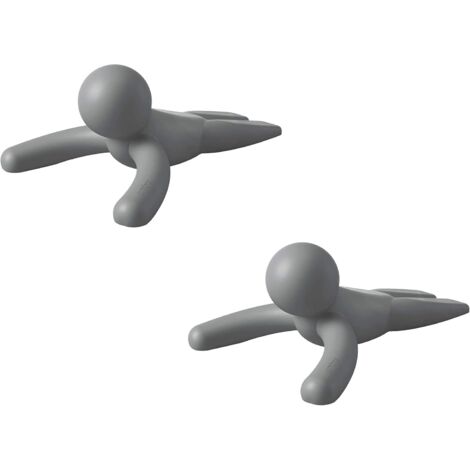 2 butoirs de porte solides et flexibles au toucher doux pour protéger votre sol couleur anthracite
