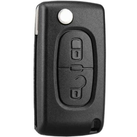 MOWZE 2 Buttons Coque de clé de voiture Peugeot Coque Compatible CE0523 clé à Rabat Pliable pour Peugeot 207 307 307S 308 407 408 607 3008 5008 Citroën C2 C3 C4 C5 C6 C8