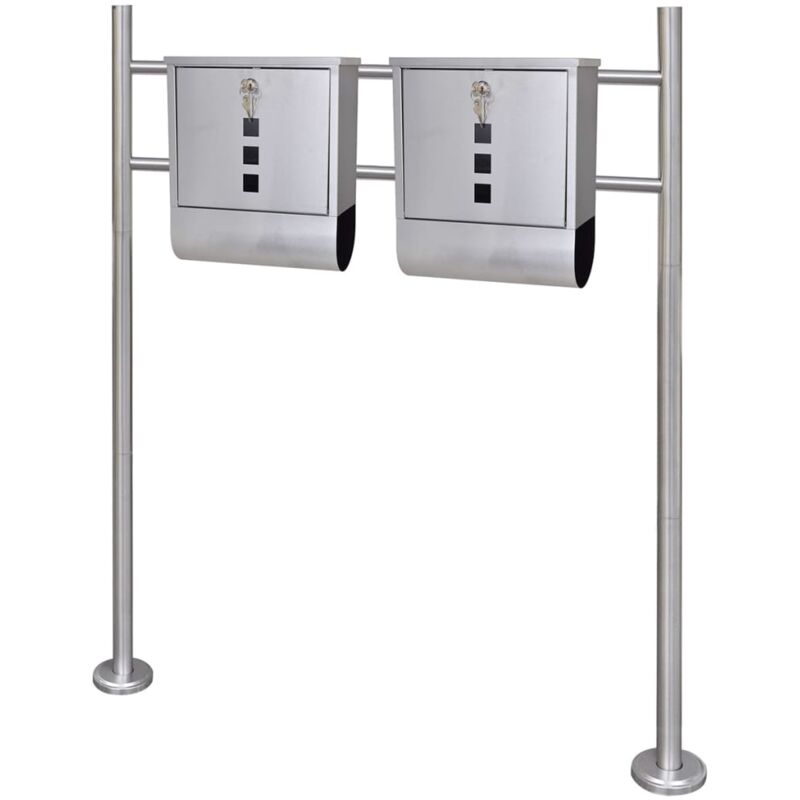 

Vidaxl - 2 buzones con soporte de acero inoxidable - Plateado