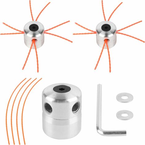 2 Cabezales de corte de cepillo de aluminio universales, cabezal de corte de césped de línea de nailon (2 naranjas)