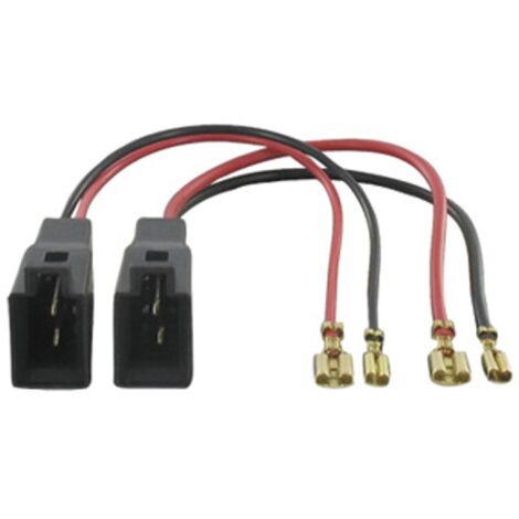 2 Cables adaptateurs haut-parleur compatible avec Audi Ford Landrover Mercedes Opel Renault Seat Skoda VW