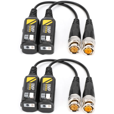 2 Câbles BNC Paire torsadée Mâle pour Transmetteur 8MP HD CVI/AHD/TVI/CVBS