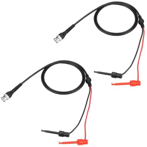 2 Câbles de Sonde avec Pince à Crochet Câble de Test BNC vers BNC Câble de Test d'oscilloscope pour Multimètre