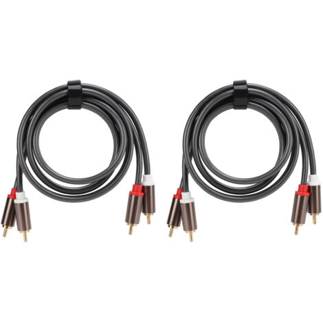 2 Câbles RCA Audio 2 mâles vers 2 mâles pour Subwoofer Amplificateur, 1 mètre Long