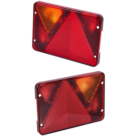 Meca24 – Cabochons feu 6 fonctions gauche et droit – Éclairage plaque, anti-brouillard, clignotant – Dimensions L188 x H135 x P15 mm