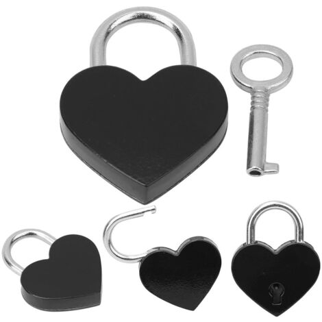 2 Cadenas Cœur Métalliques Colorés avec Clés - 30x39mm - Fournitures Créatives Maison