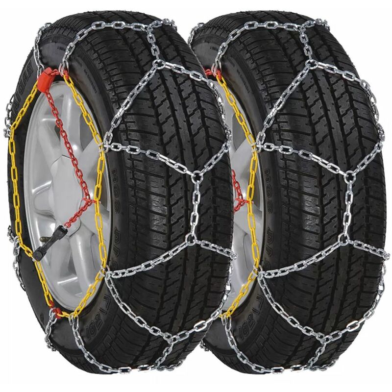 

2 cadenas de nieve para neumaticos automovil / coche, 12 mm KN 80