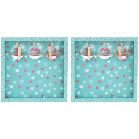 2 Cadres Photo Mural Innovants avec Pinces en Bois pour Décor d'Intérieur - Cadre Vert Poudre