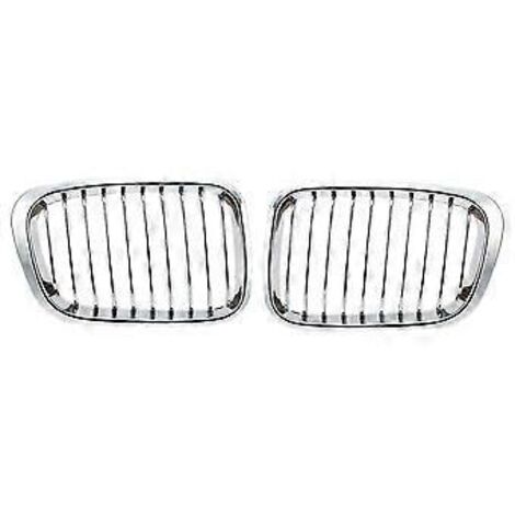 2 calandres chromées avant pour BMW E46 320i, 323i, 325i, 328i et 330i berline 4 portes (1998-2001).