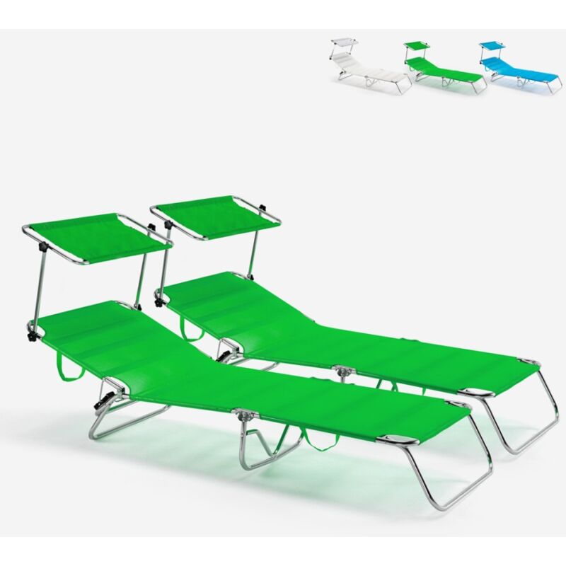 

2 tumbona hamaca de mar plegable de aluminio Cancun | Verde