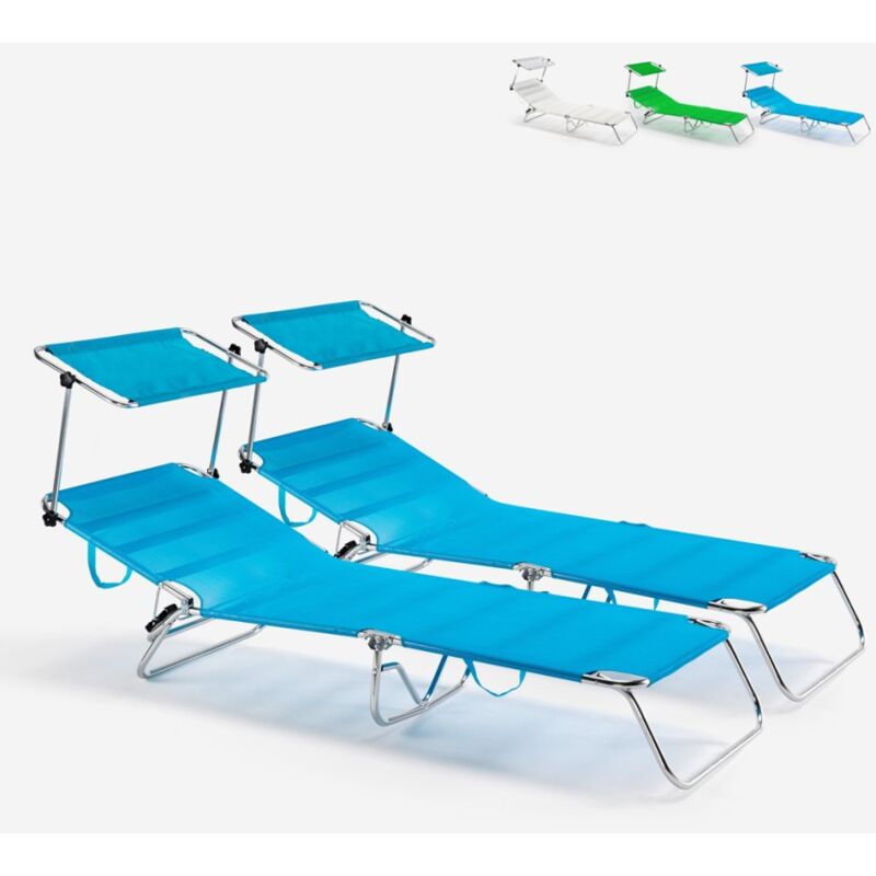 

2 tumbona hamaca de mar plegable de aluminio Cancun | Azul Marino