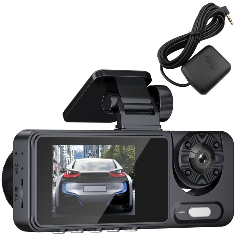 Lifcausal - 2 caméras Dash Cam Multi-Langue Clair Enregistrement Vidéo De Voiture Caméscope Grand Angle Caméra De Voiture Enregistreur De Conduite De