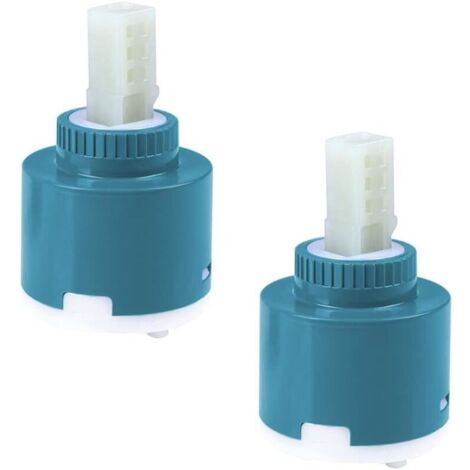 2 Cartouche de Robinet en Céramique pour Mitigeur Valve Remplacement 40MM Cartouche à Disque de Rechange pour Lavabo pour le Robinet à une Poignée Réparation de Valve-Bleu