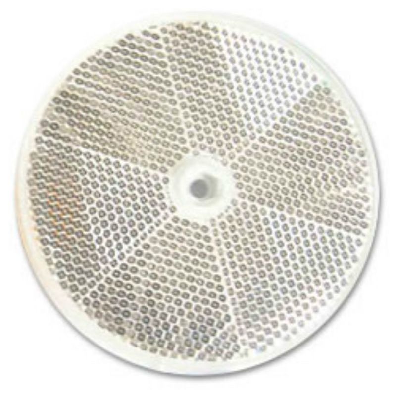 Image of Stickerslab - 2 Catadiottri adesivi catarifrangenti a cerchio con/senza foro al centro in 3 colori Colore - Bianco, Modello - Adesivo con foro vite