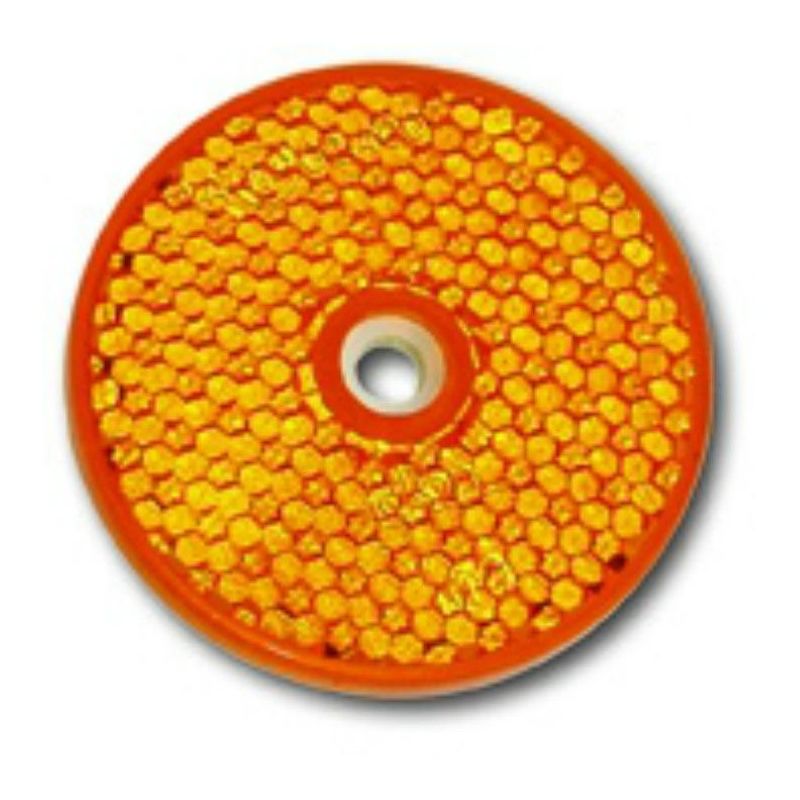 Image of Stickerslab - 2 Catadiottri adesivi catarifrangenti a cerchio con/senza foro al centro in 3 colori Colore - Arancione, Modello - Adesivo con foro