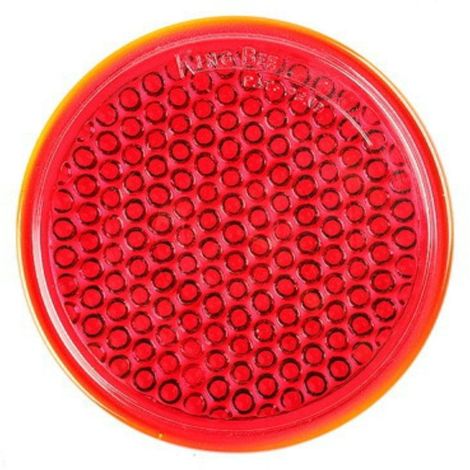 2 Catadiottri adesivi catarifrangenti a cerchio con/senza foro al centro in 3 colori - Modello: Adesivo senza foro - Colore: Rosso