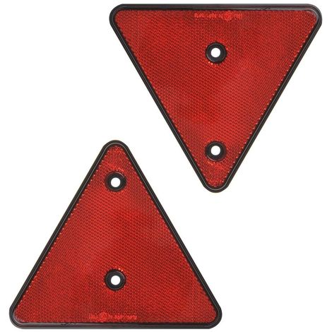 2 catadiottri triangolari rossi forati rifrangenti posteriori omologati Colore - Rosso