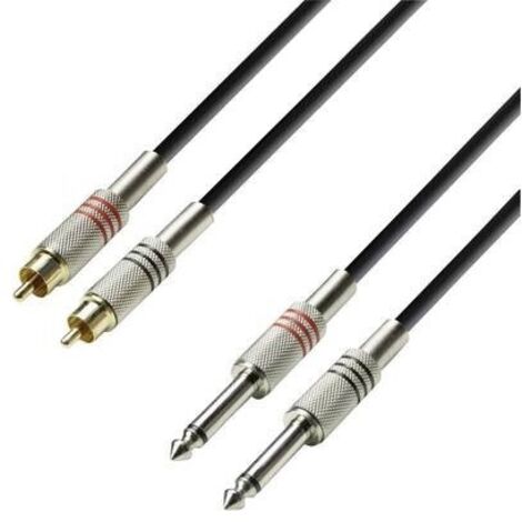 2 Cavo RCA maschio A 2 JACK 6,3 Mono 3mts