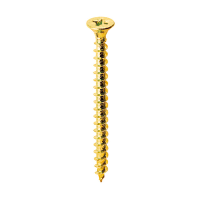 Vite truciolare testa svasata piana 6 x80mm ottonata. Prezzo per 100 pezzi.