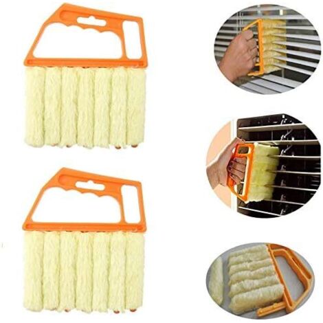 2 cepillos de limpieza para persianas venecianas, plumero para persianas venecianas, cepillos de limpieza de persianas venecianas de plástico, equipo de limpieza del hogar con 7 listones