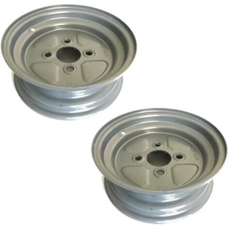 2 Cerchi 10" Attacco F I A T (58x98 mm) per Ruote Carrello RIMORCHIO APPENDICE per GOMME da 4.00/4.50-10 Ecovelo