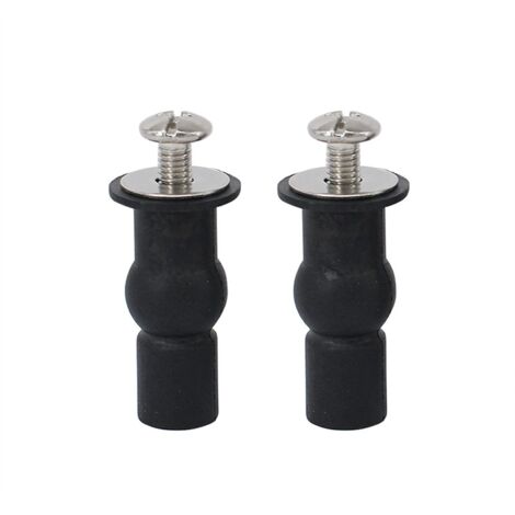 2 cerniere per coperchio WC, viti di fissaggio per coperchio WC, cerniere per coperchio WC, coperchio WC, coperchio WC universale (nero)