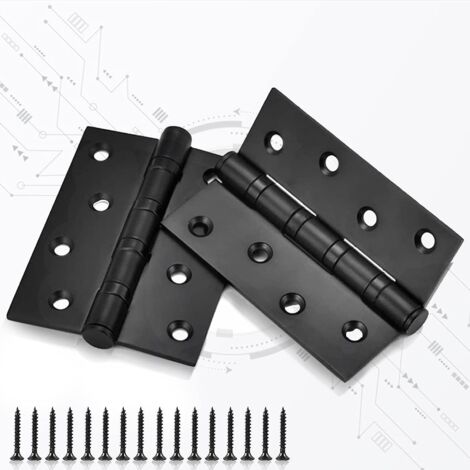 2 cerniere per porte, cerniera in acciaio inox per porte in legno, cerniera per mobili con 16 viti per mobili per la casa, ferramenta per armadi, protezioni per porte di cassetti, 100x77x3mm