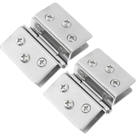 2 cerniere per porte in vetro in acciaio inox, angolo di apertura di 270° per vetri spessi 8-10 mm