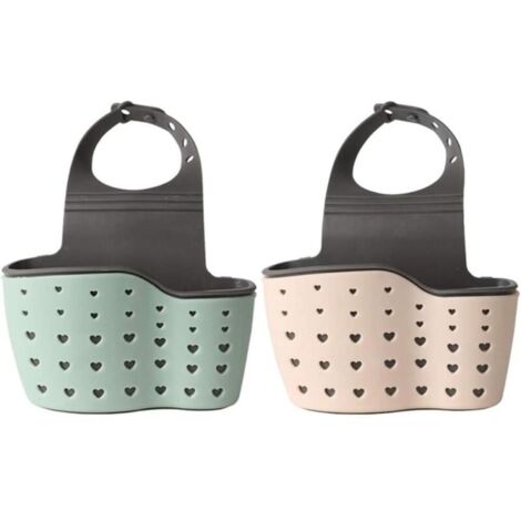 2 cestas colgantes para escurrir esponjas de jabón, estante de almacenamiento para colgar en el fregadero para terminar y drenar esponjas de cocina, estropajos, cepillos de jabón y accesorios de lavad