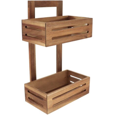 2 cestas estante acacia mdf - acacia - Tendance