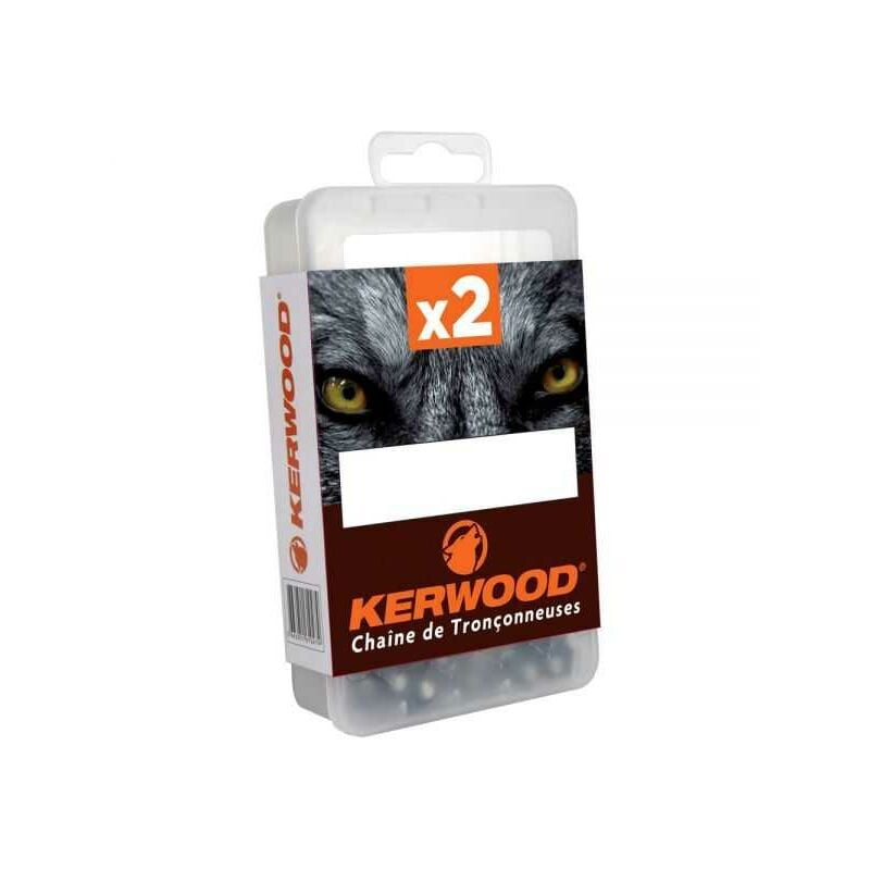 2 Chaînes tronçonneuse Kerwood 50 maillons 3/8LP 1,3mm semi carrée