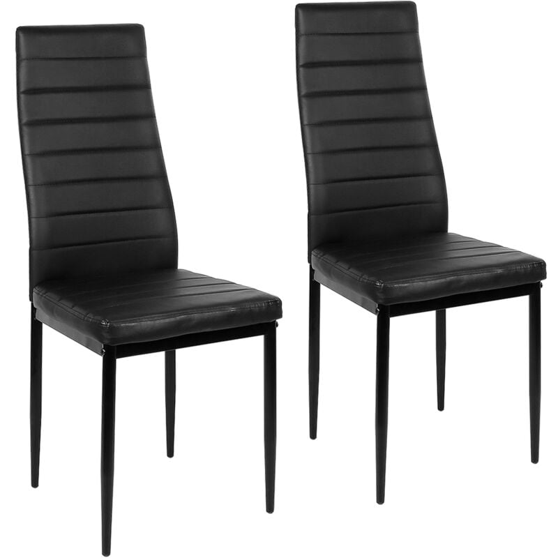 Jeobest - Lot de 2 chaises Chaise de Cuisine avec pieds en métal pour Salle à Manger Salon Cuisine Noir