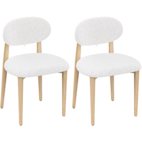 2 Chaises de Salle à Manger Rembourrées en Velours Teddy – Dossier Haut, Ultra Confortables et Moelleuses – Idéales pour Repas, Bureau ou Accueil