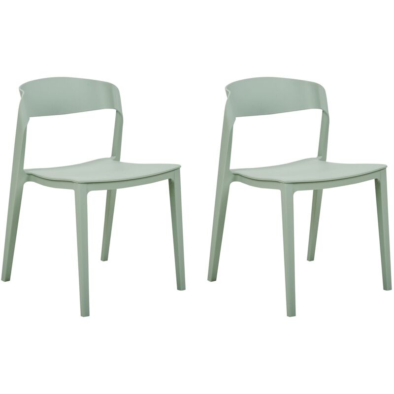Beliani - 2 Chaises de Salle à Manger Vert Menthe en Polypropylène sans Accoudoirs Somers