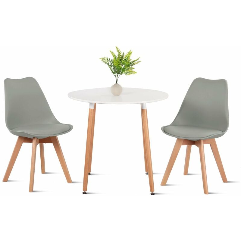 Eggree - 2× chaises de salle à manger design contemporain scandinave-gris