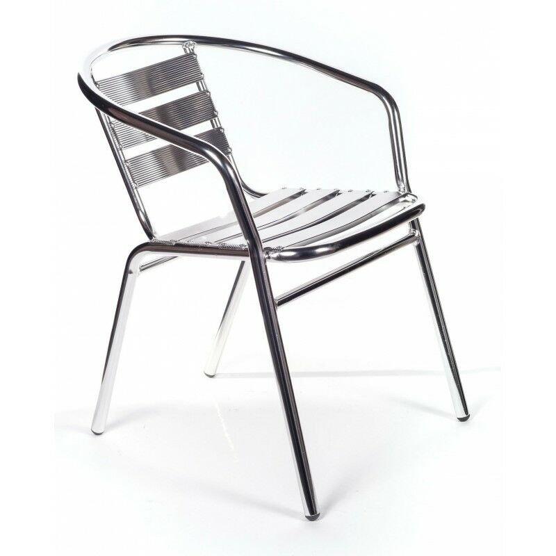 2 chaises empilables en aluminium pour les bars