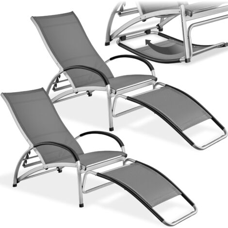 2 Chaises longues bascule 4 positions anthracite