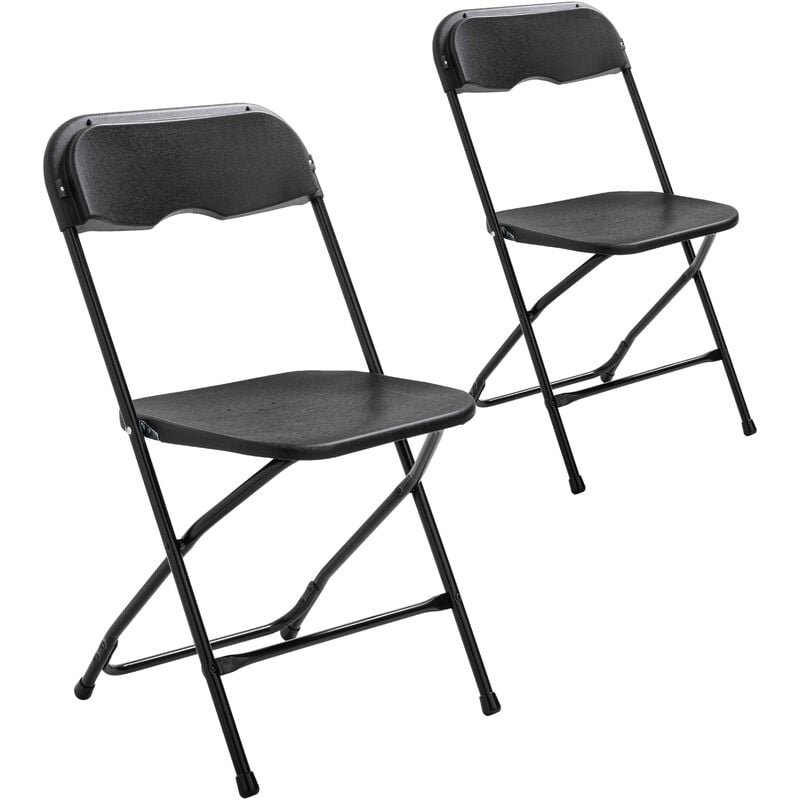 Oviala - 2 chaises pliantes noires de réception - Noir