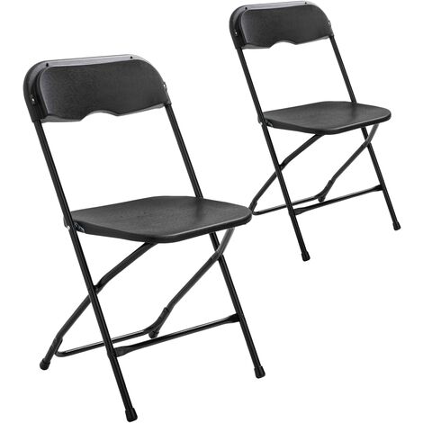 2 chaises pliantes noires de réception
