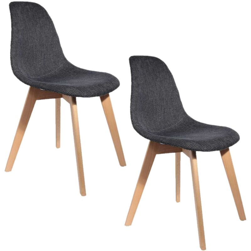 Lot de 2 Chaises scandinaves design grosse maille Flora