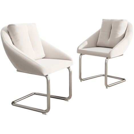 2 chaises velours beige luxe - Avec coussins, assises premium, pieds arqués, pour salon/chambre