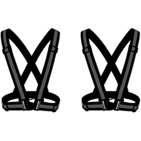 2 chalecos reflectantes para correr, chaleco reflectante, chaleco de seguridad, bicicleta, motocicleta, coche, ligero, elástico, chaleco para correr, trotar, para mujeres, hombres, adultos y niños, ne