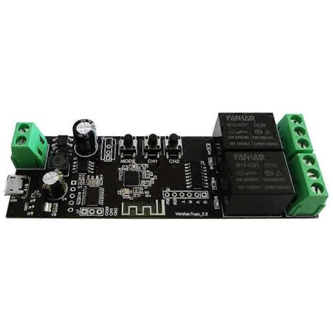 2 Channel WiFi Momentary Inching Relay Self-Locking Switch Module--