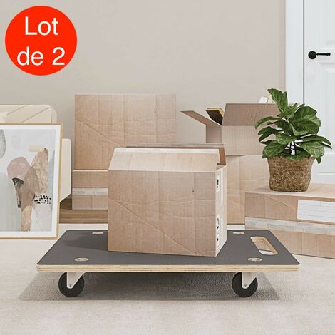 2 Chariots de Manutention sur roulettes, 80 cm Charge Maximale De 250 kg Avec Roulettes