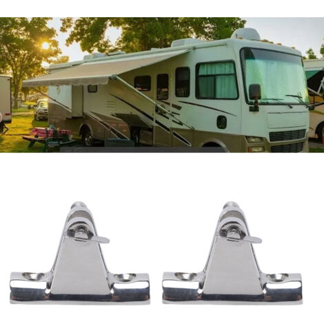 2 charnières de pont de bateau à base concave avec goupille de verrouillage, en acier inoxydable 316, pour yacht, ponton, bateau et camping-car.