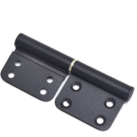 2 charnières en acier inoxydable pour portes de placard, armoire, boîte de distribution, porte de meuble, charnière industrielle (Couleur : Noir)