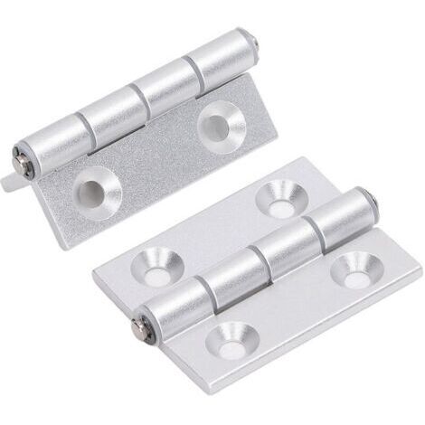 2 charnières en aluminium pliables à ouverture plate avec douille en résine épaisse pour portes et outils de menuiserie