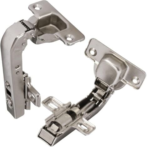 DPZO 2 charnières Invisibles 90° clipsable - pour porte de meuble d'angle à une seule porte - avec amortisseur et clip - ouverture de montage 35mm-INHHUB