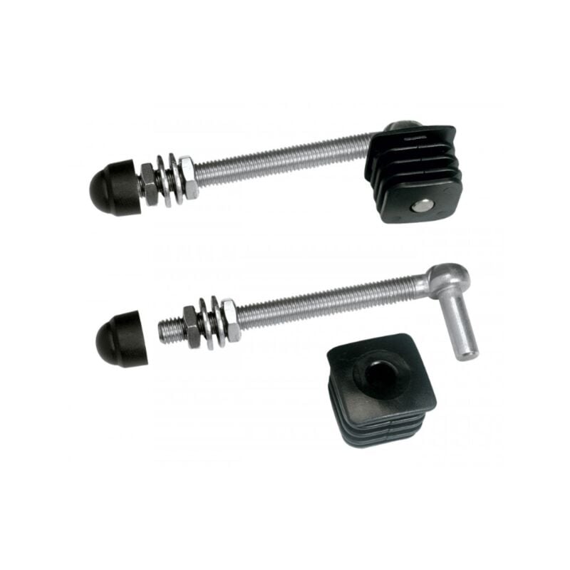 2 charnières M16 pour portillon de jardin bouchons 40x40mm long. 160mm Locinox