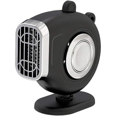 2 Chauffes-Voiture 150W 12V Noir, Dégivreur Rapide avec Support Rotatif 360° et Protection Anti-Surchauffe